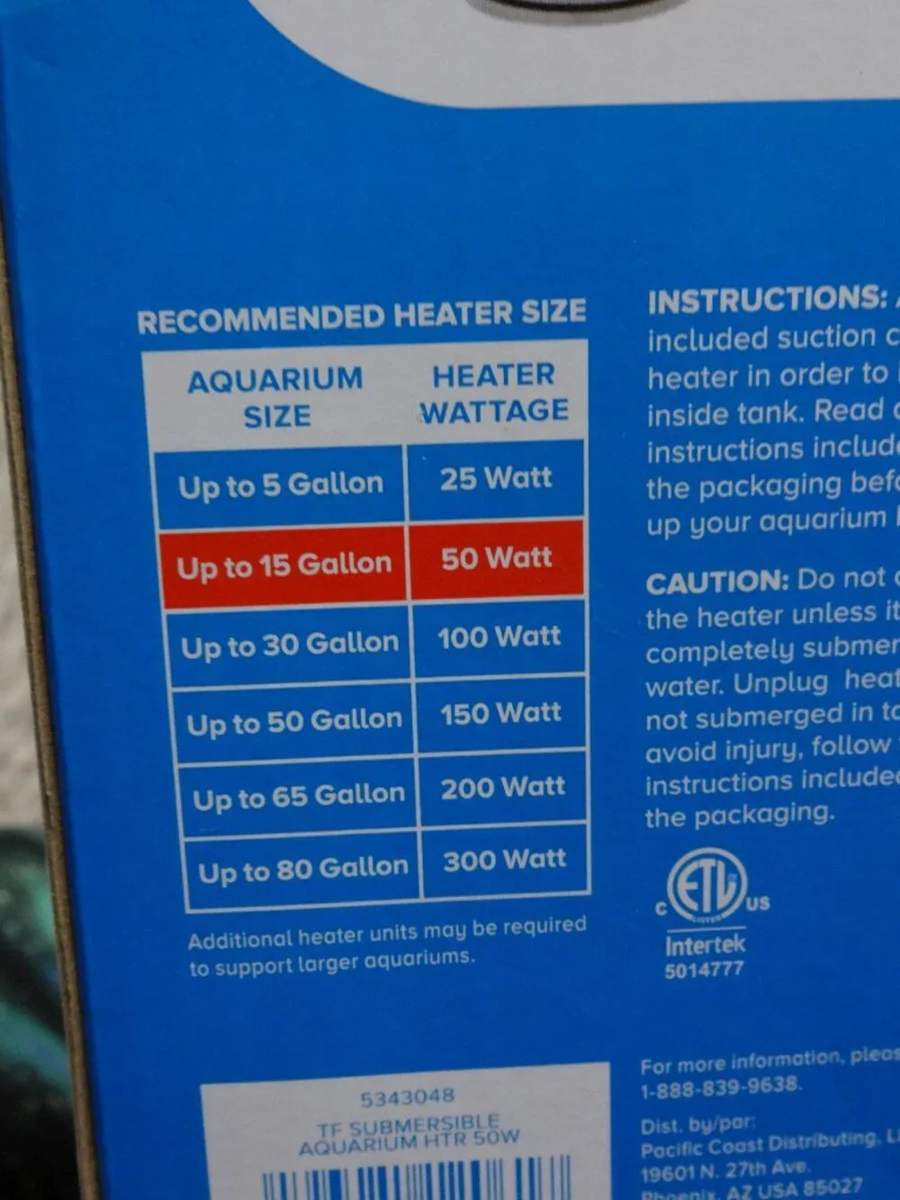 Top Fin H50 Aquarium Heater- 50 Watt 15 Gallon Aquariums 10.6 fish